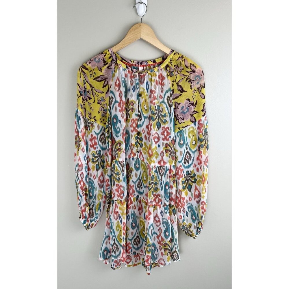 Anthropologie Maureen Babydoll Tunic‎ Blouse Size XS Womens Blouse Paisley
